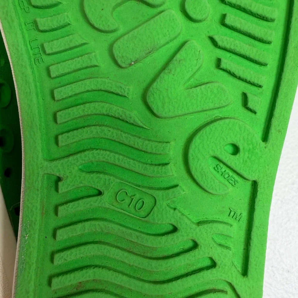 Native C10 Jefferson Slip On Shoes Green Perforated Water Friendly Sneakers